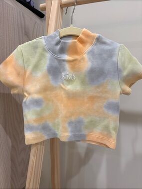 Kith Pastel Tie-Dye Short Sleeve Mock Neck Crop Top